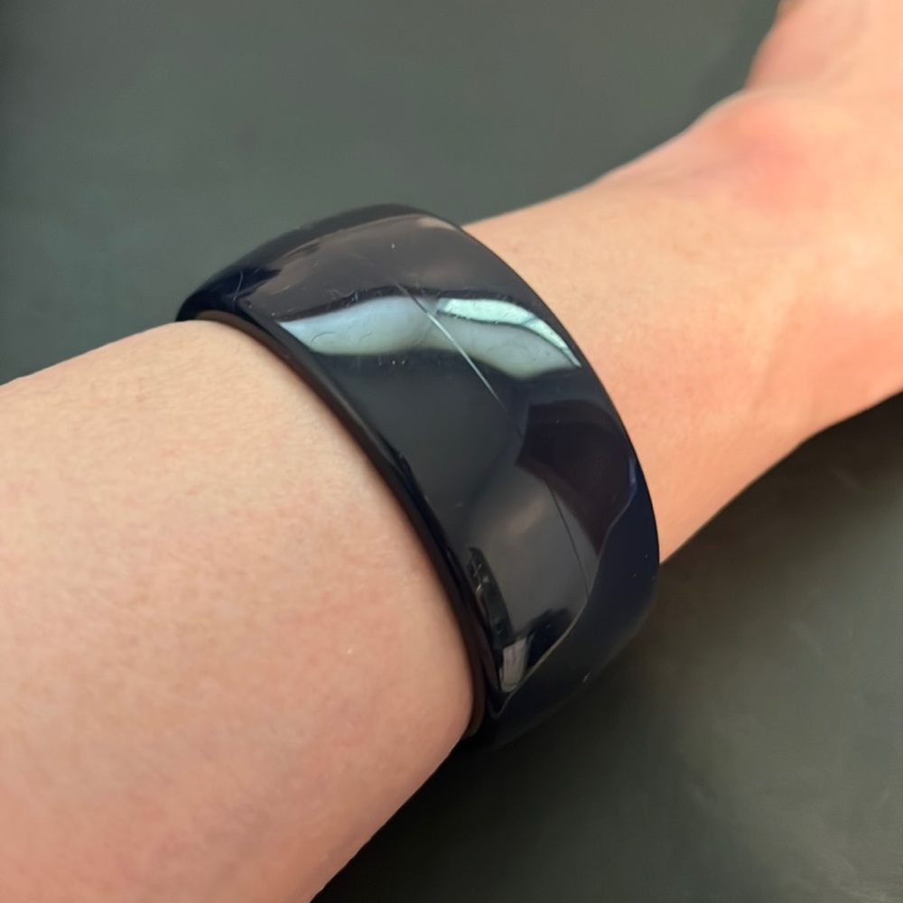 Vintage Plastic Bangle Bracelet, Navy Blue, Retro, Boho